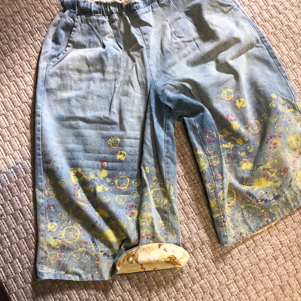 Drawstring artist jeans